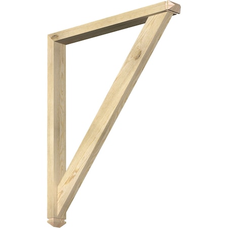 Traditional Arts And Crafts Rough Sawn Bracket W/ Offset Brace, Douglas Fir, 4W X 36D X 44H